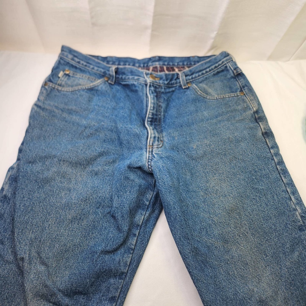 L.L. Bean Double L Classic Fit Flannel Lined Jeans Men's Size 38x30 Warm Denim